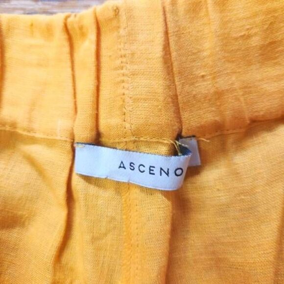 ASCENO orange organic linen shorts sz Small - Picture 3 of 5